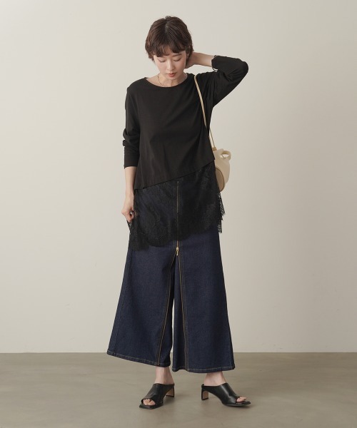 Bou Jeloud(ブージュルード)の「裾レースインナー(Tシャツ/カットソー・レディース・ブラック/オフホワイト・FREE)」の18枚目の写真