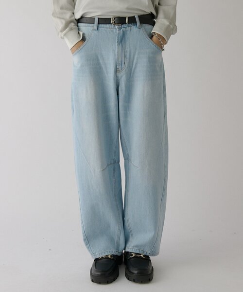 goocy(グーシー)の「デニムバルーンパンツ(デニムパンツ・メンズ・サックスブルー/ネイビー/ブラック・LARGE/X-LARGE/MEDIUM)」の3枚目の写真
