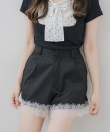【セットアップ対応】ひげレース付きショートパンツ