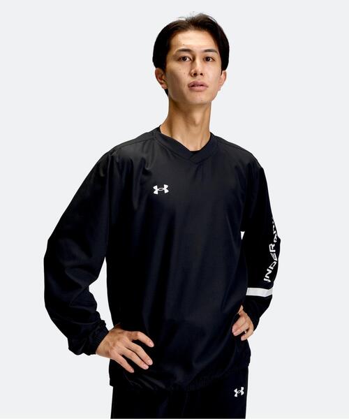 UNDER ARMOUR(アンダーアーマー)の「UA Vネック ロングスリーブ ジャケット(ベースボール/メンズ)(その他アウター・メンズ・ブラック・S/M/L/2XL/XL/3XL)」の1枚目の写真