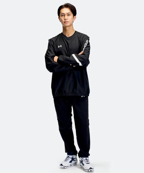 UNDER ARMOUR(アンダーアーマー)の「UA Vネック ロングスリーブ ジャケット(ベースボール/メンズ)(その他アウター・メンズ・ブラック・S/M/L/2XL/XL/3XL)」の3枚目の写真