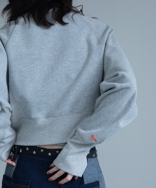 VACANCY(ヴァカンシー)の「【VACANCY公式】Hello byeロゴ刺繍配色ショート丈トレーナー(スウェット・メンズ・グリーン/グレー/ネイビー/ブラック/ホワイト・FREE)」の10枚目の写真