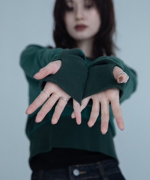 VACANCY(ヴァカンシー)の「【VACANCY公式】Hello byeロゴ刺繍配色ショート丈トレーナー(スウェット・メンズ・グリーン/グレー/ネイビー/ブラック/ホワイト・FREE)」の20枚目の写真