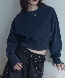 VACANCY（ヴァカンシー）の「【VACANCY公式】Hello byeロゴ刺繍配色ショート丈トレーナー（スウェット）」