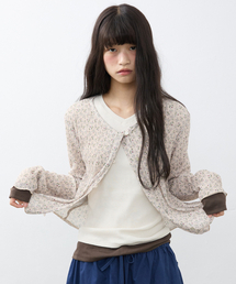 ツートンレイヤードVネックTシャツ_クリーム