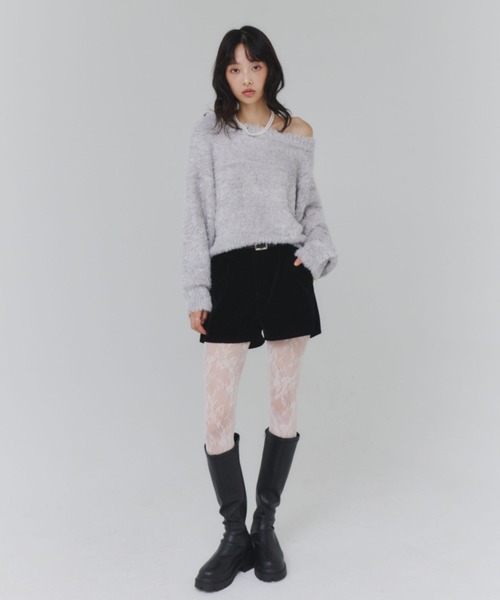 archives(アルシーヴ)の「MIXラメフェザーオフショルニットプルオーバー(ニット/セーター・レディース・ブラウン/ネイビー/ピンクベージュ/グレー・MEDIUM)」の22枚目の写真