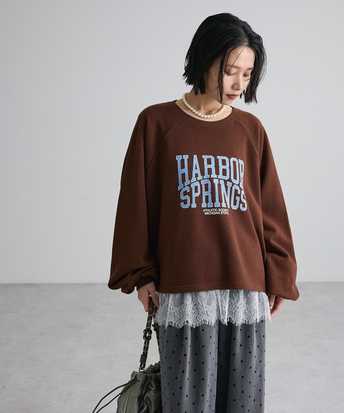 Green Parks(グリーンパークス)の「裾フレアレースドッキングインナー(Tシャツ/カットソー・レディース・オフホワイト/ブラック・FREE)」の4枚目の写真