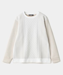 Nowadays by MEN'S BIGI（ナウアデイズバイメンズビギ）の「フェイクスエードポンチ×前身頃ポリニット（Tシャツ/カットソー）」