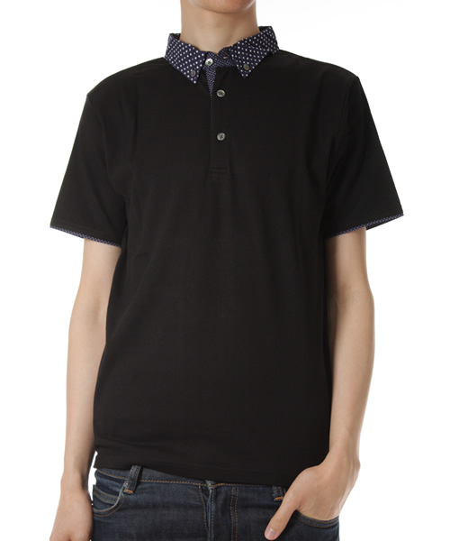 BEAMS（ビームス）の「BEAMS / ドットフハク襟POLO（ポロシャツ・メンズ・ホワイト/ブラック・SMALL/MEDIUM/LARGE）」の2枚目の写真