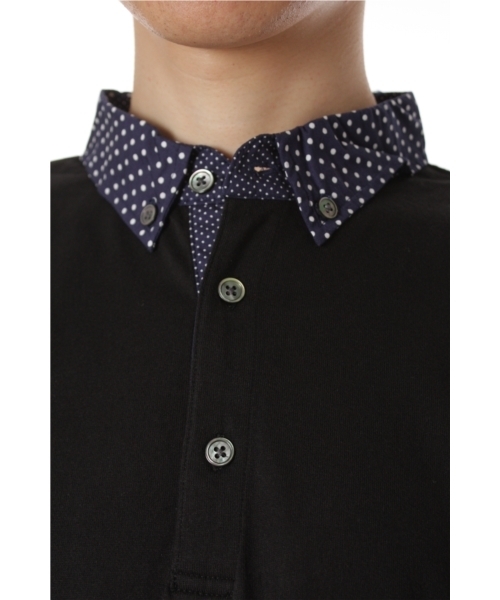BEAMS（ビームス）の「BEAMS / ドットフハク襟POLO（ポロシャツ・メンズ・ホワイト/ブラック・SMALL/MEDIUM/LARGE）」の5枚目の写真