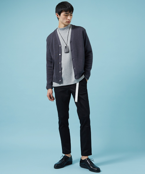 STUDIOUS（ステュディオス）の「【STUDIOUS】ミラノリブカーディガン（カーディガン/ボレロ・メンズ・グレー/ベージュ/ブラック・2/1/3）」の5枚目の写真
