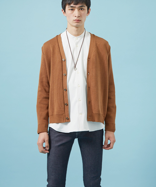 STUDIOUS（ステュディオス）の「【STUDIOUS】ミラノリブカーディガン（カーディガン/ボレロ・メンズ・グレー/ベージュ/ブラック・2/1/3）」の8枚目の写真