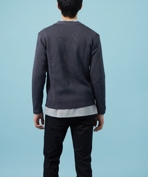 STUDIOUS（ステュディオス）の「【STUDIOUS】ミラノリブカーディガン（カーディガン/ボレロ・メンズ・グレー/ベージュ/ブラック・2/1/3）」の10枚目の写真