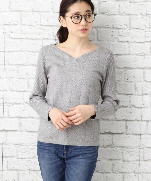 LEPSIM（レプシィム）の「14Gバイヤスヘンケイネックプルオーバー　740634（ニット/セーター・レディース・ブラック/オフホワイト/トップグレー・MEDIUM/LARGE）」の3枚目の写真