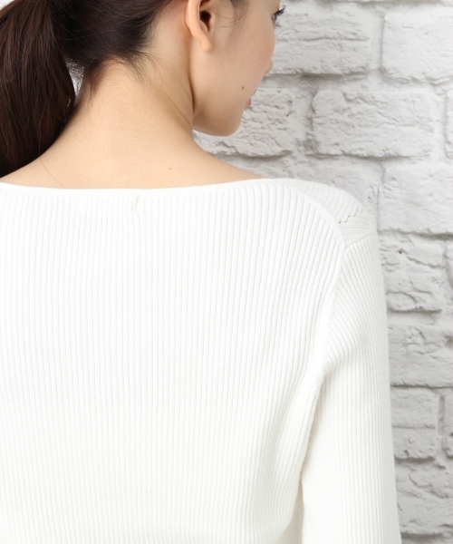 LEPSIM（レプシィム）の「14Gバイヤスヘンケイネックプルオーバー　740634（ニット/セーター・レディース・ブラック/オフホワイト/トップグレー・MEDIUM/LARGE）」の9枚目の写真