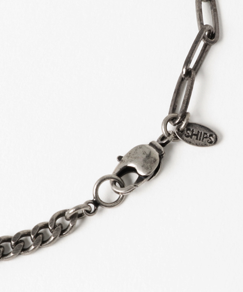 SHIPS JET BLUE（シップスジェットブルー）の「SHIPS JET BLUE: チェーン ネックレス（ネックレス・メンズ・ライトホワイト/ホワイト・ONE SIZE）」の4枚目の写真