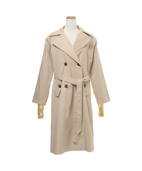 Re:EDIT（リエディ）の「ツイル生地ロングトレンチコート（トレンチコート・レディース・ブラック/ピンクベージュ/カーキ/ベージュ・X-LARGE/LARGE/MEDIUM）」の10枚目の写真