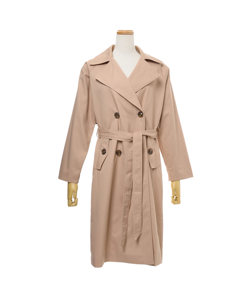 Re:EDIT（リエディ）の「ツイル生地ロングトレンチコート（トレンチコート・レディース・ブラック/ピンクベージュ/カーキ/ベージュ・X-LARGE/LARGE/MEDIUM）」の11枚目の写真