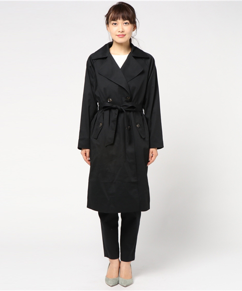 Re:EDIT（リエディ）の「ツイル生地ロングトレンチコート（トレンチコート・レディース・ブラック/ピンクベージュ/カーキ/ベージュ・X-LARGE/LARGE/MEDIUM）」の5枚目の写真