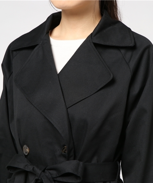 Re:EDIT（リエディ）の「ツイル生地ロングトレンチコート（トレンチコート・レディース・ブラック/ピンクベージュ/カーキ/ベージュ・X-LARGE/LARGE/MEDIUM）」の8枚目の写真