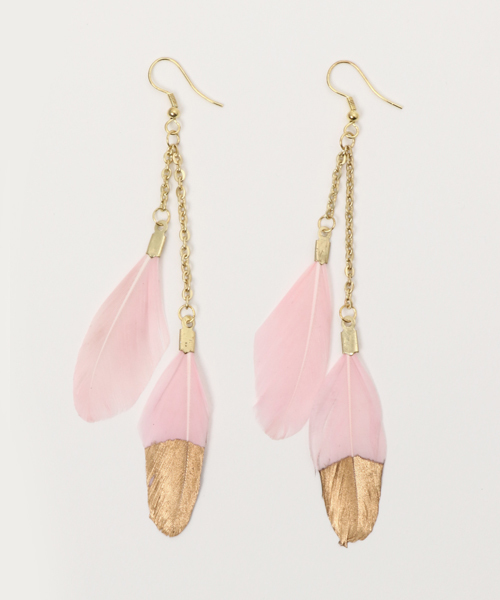 チャイハネ(チャイハネ)の「【チャイハネ】ディップフェザーピアス(ピアス(両耳用)・レディース・コーラル/ターコイズブルー/ブルー/ピンク/ブラウン・FREE)」の5枚目の写真