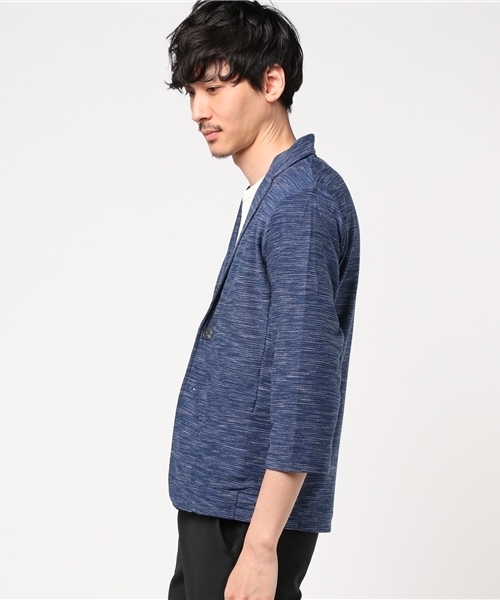 VENCEEXCHANGE（ヴァンスエクスチェンジ）の「スラブパイル7分テーラードジャケット        （テーラードジャケット・メンズ・オフホワイト/ネイビー・LARGE/MEDIUM）」の3枚目の写真