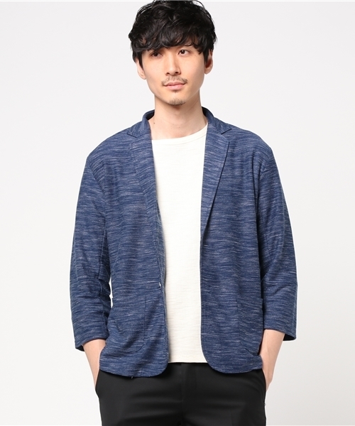 VENCEEXCHANGE（ヴァンスエクスチェンジ）の「スラブパイル7分テーラードジャケット        （テーラードジャケット・メンズ・オフホワイト/ネイビー・LARGE/MEDIUM）」の5枚目の写真