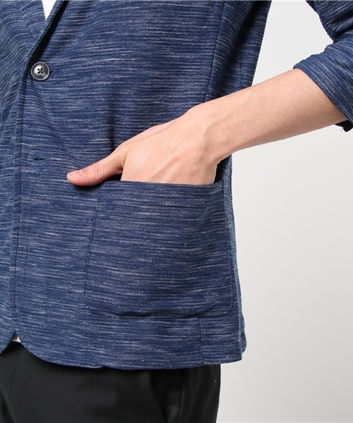 VENCEEXCHANGE（ヴァンスエクスチェンジ）の「スラブパイル7分テーラードジャケット        （テーラードジャケット・メンズ・オフホワイト/ネイビー・LARGE/MEDIUM）」の8枚目の写真