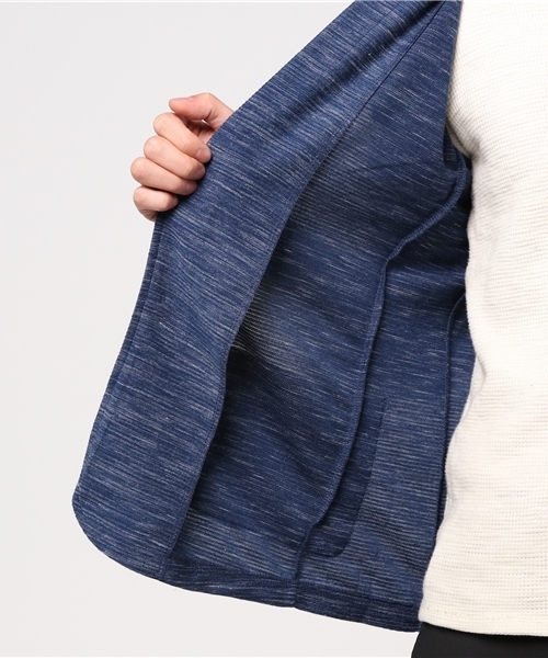 VENCEEXCHANGE（ヴァンスエクスチェンジ）の「スラブパイル7分テーラードジャケット        （テーラードジャケット・メンズ・オフホワイト/ネイビー・LARGE/MEDIUM）」の9枚目の写真