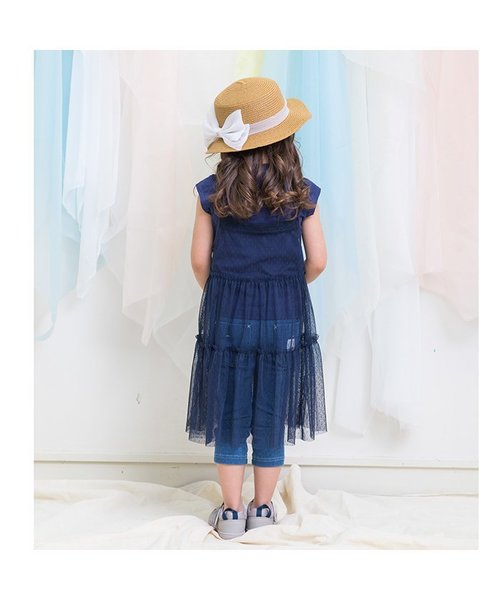 apres les cours（アプレレクール）の「オーガンジーリボンカンカン帽（ハット・キッズ・ブラウン/キナリ/オフホワイト・52/50/48/56/54）」の11枚目の写真