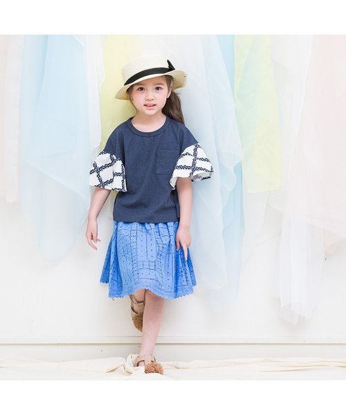 apres les cours（アプレレクール）の「オーガンジーリボンカンカン帽（ハット・キッズ・ブラウン/キナリ/オフホワイト・52/50/48/56/54）」の14枚目の写真