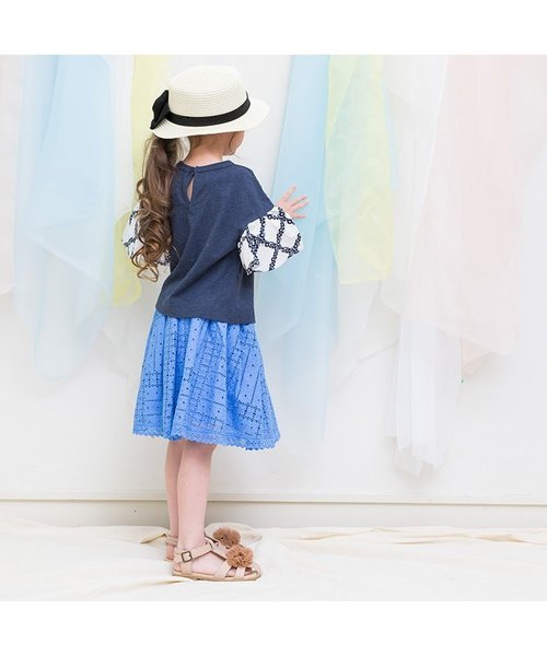 apres les cours（アプレレクール）の「オーガンジーリボンカンカン帽（ハット・キッズ・ブラウン/キナリ/オフホワイト・52/50/48/56/54）」の15枚目の写真