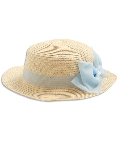 apres les cours（アプレレクール）の「オーガンジーリボンカンカン帽（ハット・キッズ・ブラウン/キナリ/オフホワイト・52/50/48/56/54）」の7枚目の写真