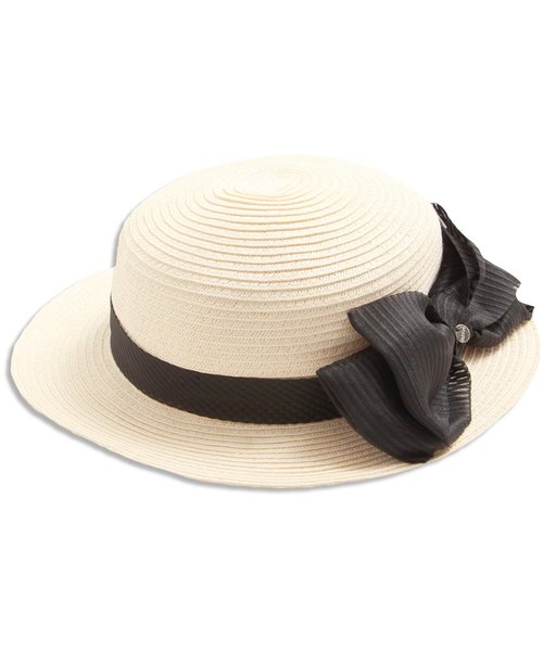 apres les cours（アプレレクール）の「オーガンジーリボンカンカン帽（ハット・キッズ・ブラウン/キナリ/オフホワイト・52/50/48/56/54）」の8枚目の写真