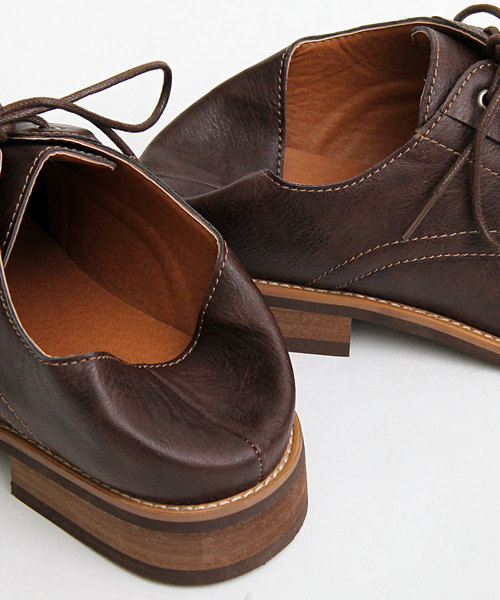 glabella（グラベラ）の「選べる2素材 かかとが踏める レースアップ オックスフォードシューズ（バブーシュ）（ドレスシューズ・メンズ・ダークブラウン/ブラウン/キャメル/ブラック/ブラック系その他/ベージュ・S/M/L）」の9枚目の写真