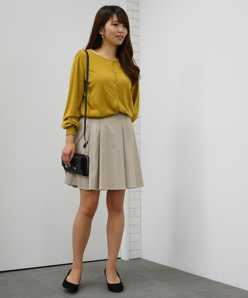 earth music&ecology（アースミュージックアンドエコロジー）の「ガンガンカーディガン クルーネック（カーディガン/ボレロ・レディース・ブラック/ブルーグリーン/ピンクベージュ/アイボリー/スモークピンク/グレイッシュベージュ/サックスブルー/マスタード/パープル/レッド/ブルー/ライトグレー・M/L/S）」の14枚目の写真