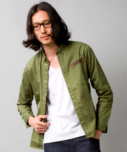 BEAUTY&YOUTH UNITED ARROWS(ビューティーアンドユースユナイテッドアローズ)の「by ∴ 40 ツイル ワーク ボタンダウンシャツ◆(シャツ/ブラウス・メンズ・オリーブ・SMALL/MEDIUM/LARGE/X-LARGE)」の3枚目の写真