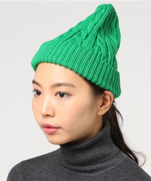 JABURO（ジャブロー）の「JABURO ケーブルニットキャップ ACRYL CABLE WATCH（ニットキャップ/ビーニー・レディース・ブラック/ダークグリーン/ネイビー/グレー/レッド/オフホワイト/オリーブ/グリーン/マスタード/ブルー系その他/ピンク系その他/ロイヤルブルー/ワイン/チャコール・FREE）」の8枚目の写真