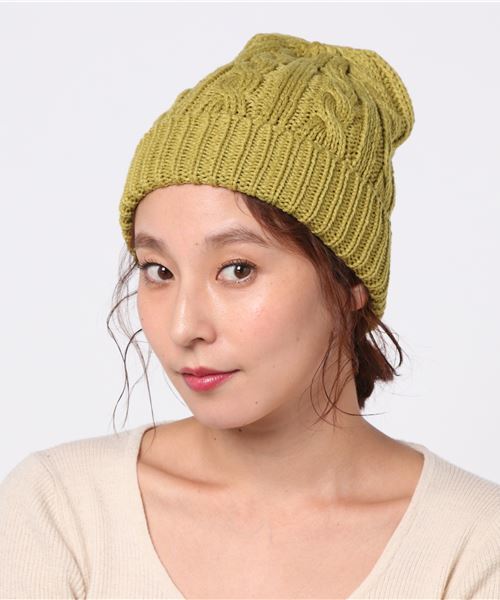 JABURO（ジャブロー）の「JABURO ケーブルニットキャップ ACRYL CABLE WATCH（ニットキャップ/ビーニー・レディース・ブラック/ダークグリーン/ネイビー/グレー/レッド/オフホワイト/オリーブ/グリーン/マスタード/ブルー系その他/ピンク系その他/ロイヤルブルー/ワイン/チャコール・FREE）」の11枚目の写真