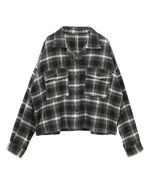 Luz Llena(ラズレナ)の「オープンカラーチェックシャツ◆(シャツ/ブラウス・レディース・レッド/オフホワイト・MEDIUM)」の1枚目の写真