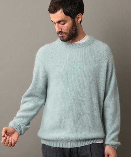 BEAUTY&YOUTH UNITED ARROWS（ビューティーアンドユースユナイテッドアローズ）の「BY キッドモヘア ピケ ニット ◆（ニット/セーター・メンズ・ライトブルー/コバルトブルー/オレンジ・SMALL/MEDIUM/LARGE/X-LARGE）」の6枚目の写真