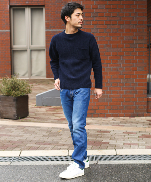 URBAN RESEARCH Sonny Label（アーバンリサーチサニーレーベル）の「モール糸畦編みプルオーバー（ニット/セーター・メンズ・パープル/ネイビー/グリーン/キャメル・LARGE/MEDIUM）」の5枚目の写真