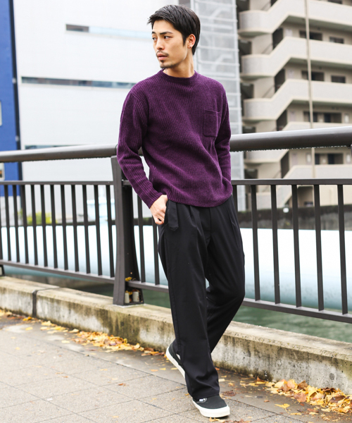 URBAN RESEARCH Sonny Label（アーバンリサーチサニーレーベル）の「モール糸畦編みプルオーバー（ニット/セーター・メンズ・パープル/ネイビー/グリーン/キャメル・LARGE/MEDIUM）」の15枚目の写真