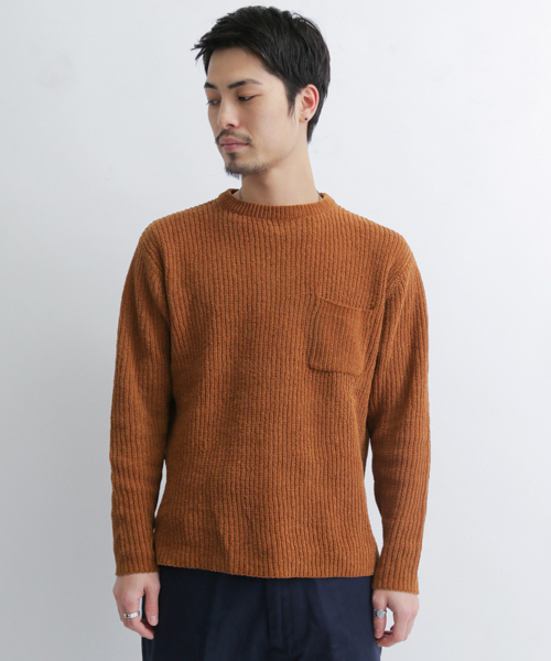 URBAN RESEARCH Sonny Label（アーバンリサーチサニーレーベル）の「モール糸畦編みプルオーバー（ニット/セーター・メンズ・パープル/ネイビー/グリーン/キャメル・LARGE/MEDIUM）」の19枚目の写真