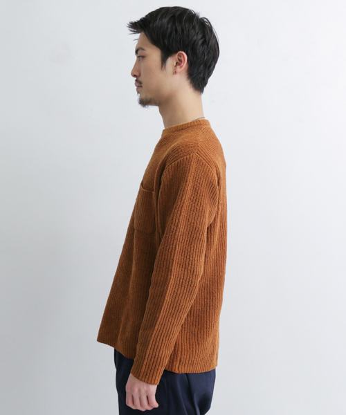 URBAN RESEARCH Sonny Label（アーバンリサーチサニーレーベル）の「モール糸畦編みプルオーバー（ニット/セーター・メンズ・パープル/ネイビー/グリーン/キャメル・LARGE/MEDIUM）」の21枚目の写真