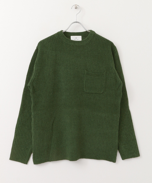 URBAN RESEARCH Sonny Label（アーバンリサーチサニーレーベル）の「モール糸畦編みプルオーバー（ニット/セーター・メンズ・パープル/ネイビー/グリーン/キャメル・LARGE/MEDIUM）」の8枚目の写真