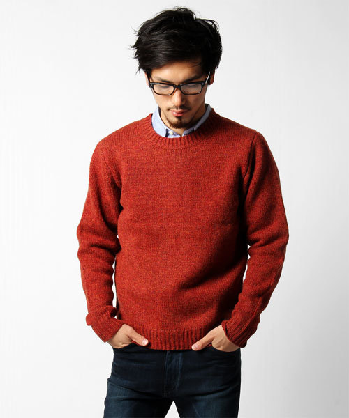 NANO universe（ナノユニバース）の「ネップクルーニット（ニット/セーター・メンズ・ブルー/グレー/パープル/オレンジ・44/46/48）」の4枚目の写真