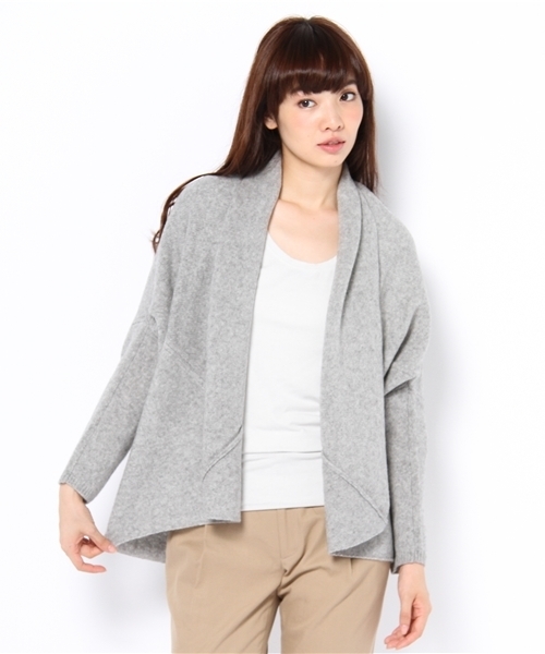 UNITED ARROWS(ユナイテッドアローズ)の「UAB W/CA 7G ノーボタン カーディガン◆(カーディガン/ボレロ・レディース・ライトグレー/ダークグレー/ベージュ・フリー)」の2枚目の写真