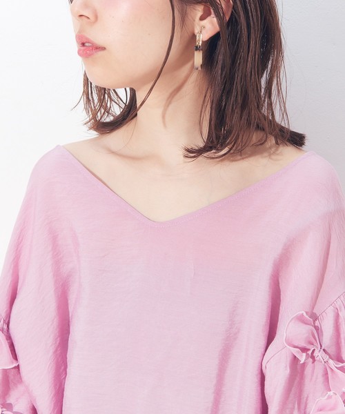 natural couture（ナチュラルクチュール）の「袖たくさんリボン2WAYブラウス（シャツ/ブラウス・レディース・ブラック/ピンク/イエロー/アイボリー/ラベンダー・FREE）」の9枚目の写真