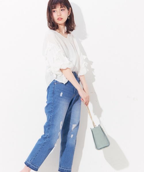 natural couture（ナチュラルクチュール）の「袖たくさんリボン2WAYブラウス（シャツ/ブラウス・レディース・ブラック/ピンク/イエロー/アイボリー/ラベンダー・FREE）」の13枚目の写真